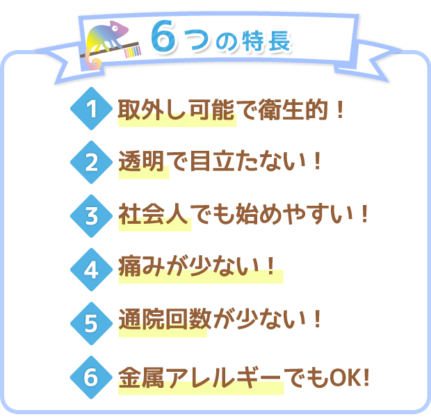 インビザラインの6つの特長