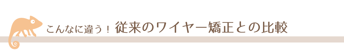 従来のワイヤー矯正の比較